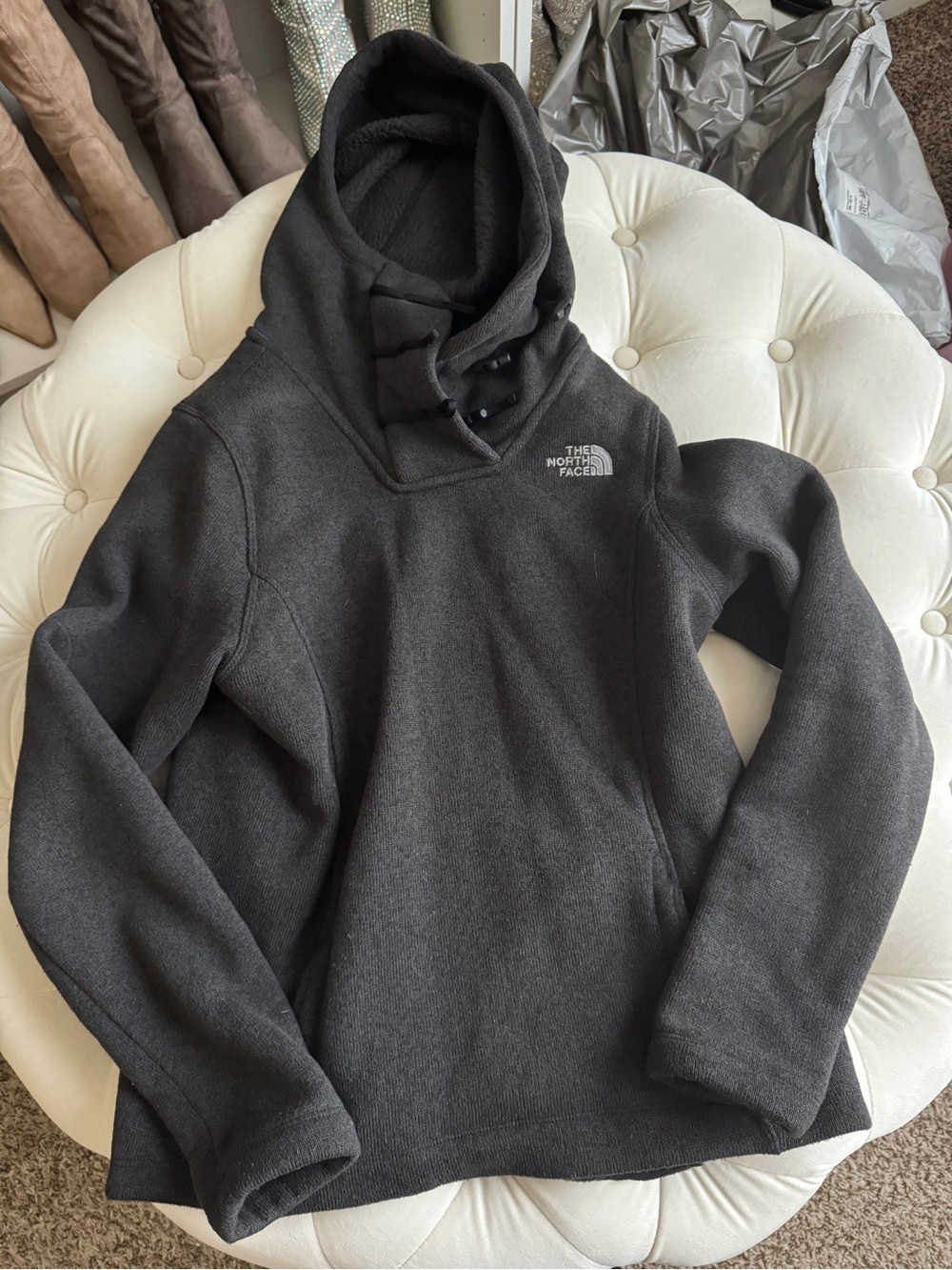 The North Face Women’s Grey Fleece Pullover Hoodie